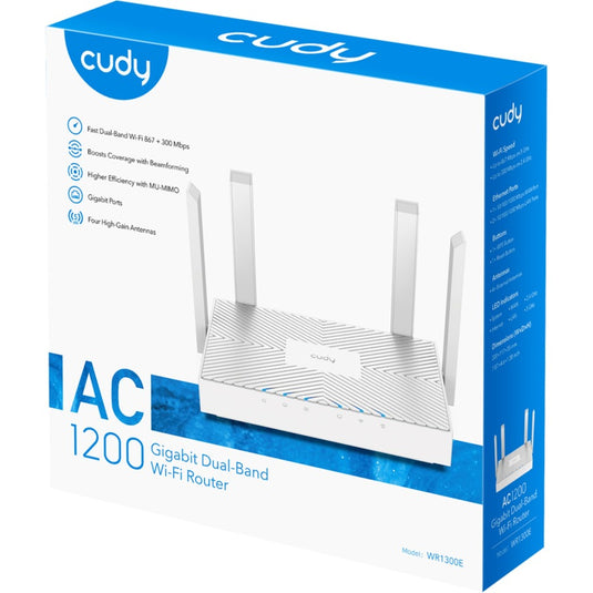 Cudy ac1200 gigabit wi-fi router (wit, app)