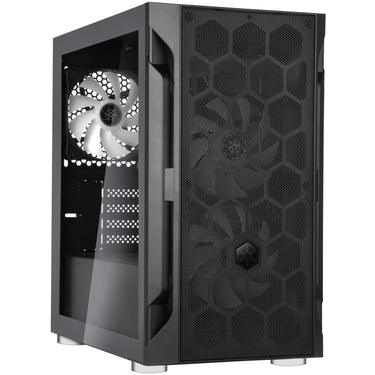 Silverstone sst-fah1mb-pro midi tower behuizing (zwart | 3x usb-a | rgb | tempered glass)