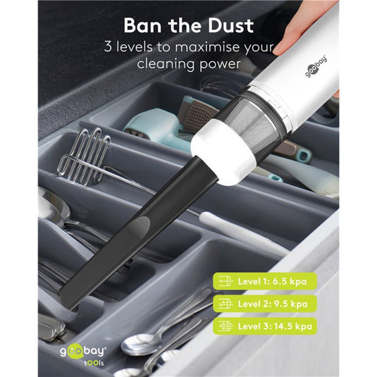 Goobay cordless mini vacuum cleaner advanced handstofzuiger (wit)