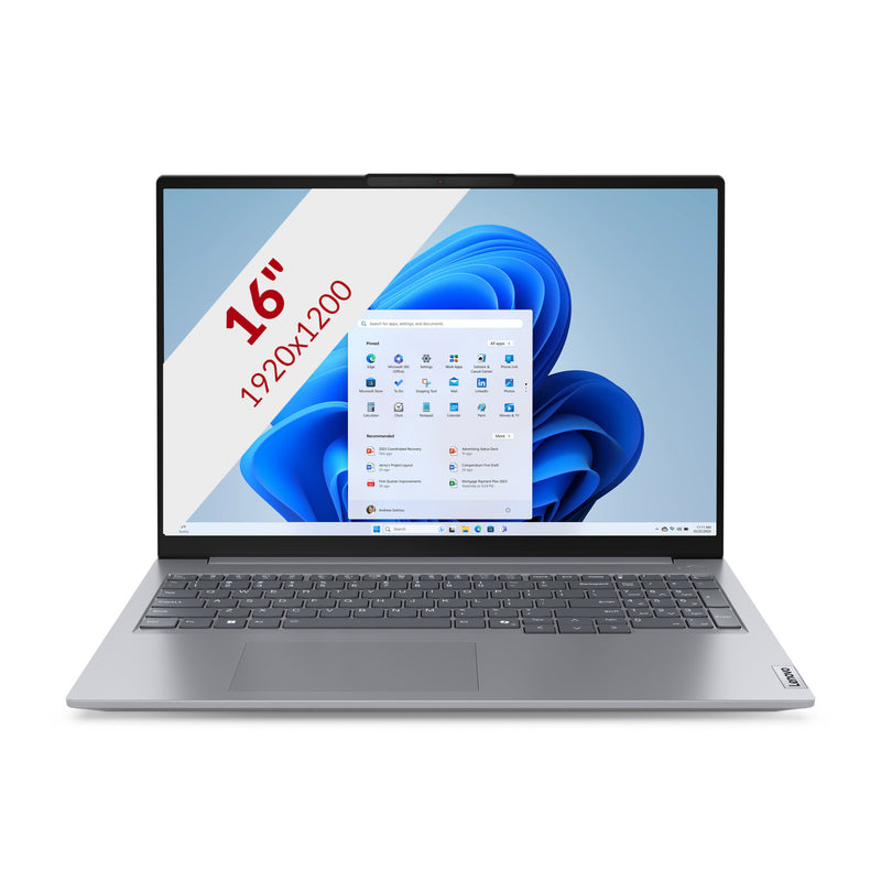 Afbeelding laden in galerijviewer, Lenovo thinkbook 16 g7 arp (21mw00ckmh) 16 laptop (grijs | ryzen 5 7535hs | radeon 660m | 16 gb | 512 gb ssd)
