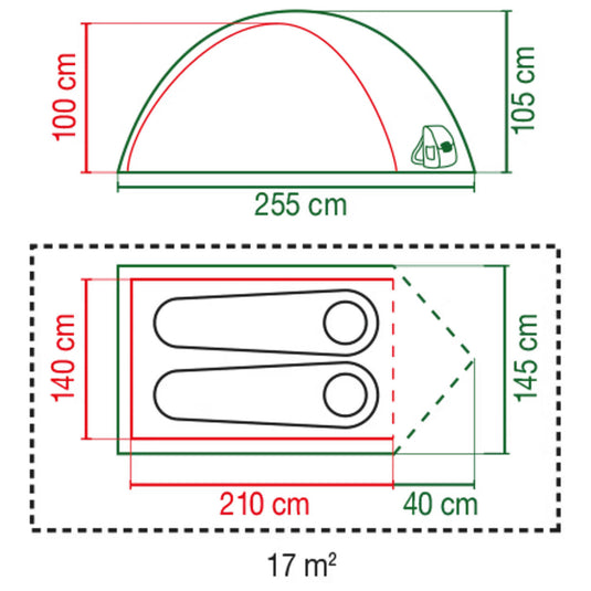 Coleman darwin 2 plus blackout tent (donkergroen)
