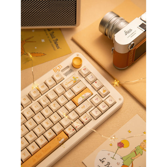 Iqunix zx75 sunset ponder wireless mechanical keyboard (lichtgeel, us lay-out (qwerty), gateron red, 75%, rgb leds, hot-swappable, double-shot pbt, 2.4ghz | bluetooth 5.1 | usb-c)
