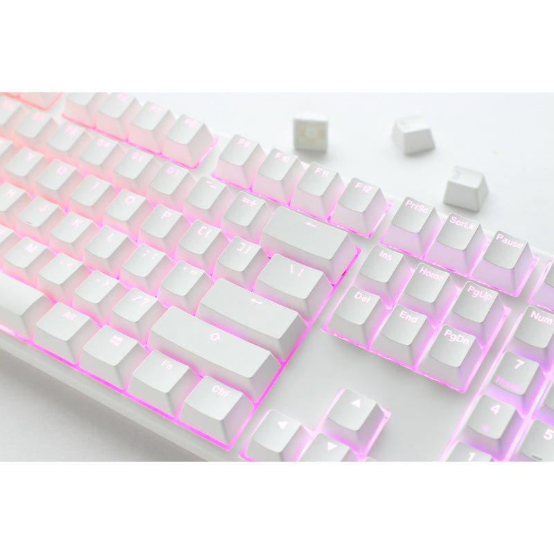 Load image into Gallery viewer, Ducky one 3 classic pure white rgb mechanisch toetsenbord (wit, us lay-out (qwerty), cherry mx blue, 100%, rgb led, double-shot pbt, hot-swappable, quack mechanics)
