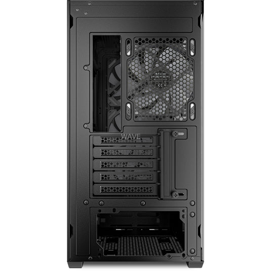 Sharkoon mk3 rgb mini tower behuizing (zwart | 2x usb-a | 1x usb-c | rgb | tempered glass)