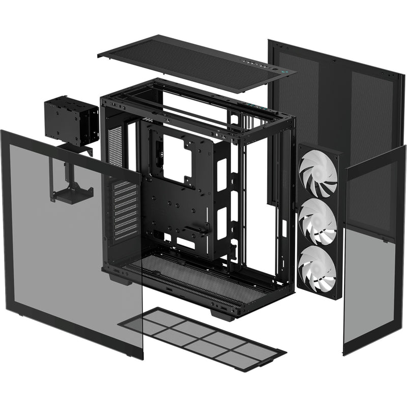 Load image into Gallery viewer, Deepcool ch780 midi tower behuizing (zwart | 4x usb-a | 1x usb-c | rgb | tempered glass)
