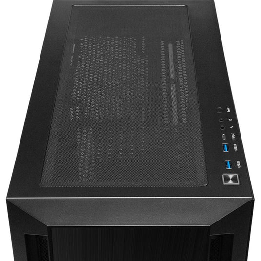 Chieftec apex q midi tower behuizing (zwart | 2x usb-a | 1x usb-c)