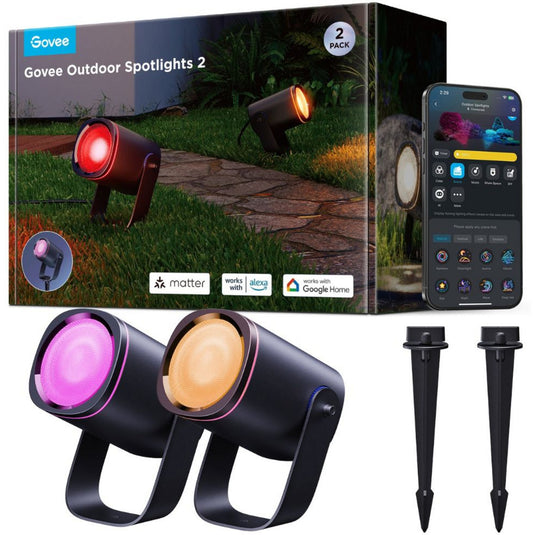 Govee slimme buitenspots matter rgbicww - 2 pack tuinspots