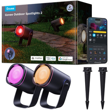Govee slimme buitenspots matter rgbicww - 2 pack tuinspots