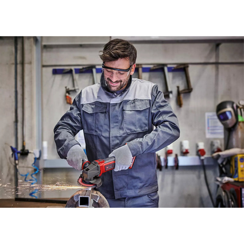 Load image into Gallery viewer, Einhell accu haakse sliijper te-ag 18 125-2 li (1x4,0 ah) haakse slijper (rood zwart, incl. 4.0 ah power x-change accu en oplader)
