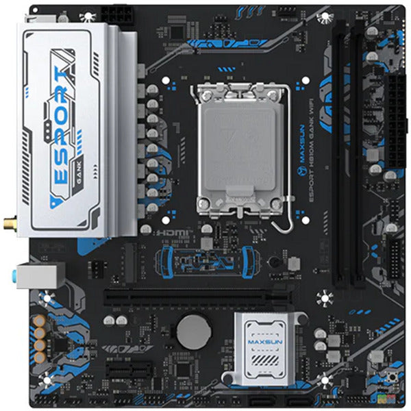 Laden Sie das Bild in Galerie -Viewer, Maxsun ms-esport-h810m gank wifi socket 1851 moederbord (zwart, gb-lan, wlan, bt, sound, µatx)
