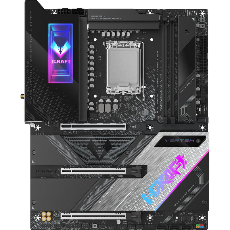Laden Sie das Bild in Galerie -Viewer, Maxsun ms-icraft z890 vertex socket 1851 moederbord (zwart, raid, 5 gb-lan, wlan, bt, sound, atx)

