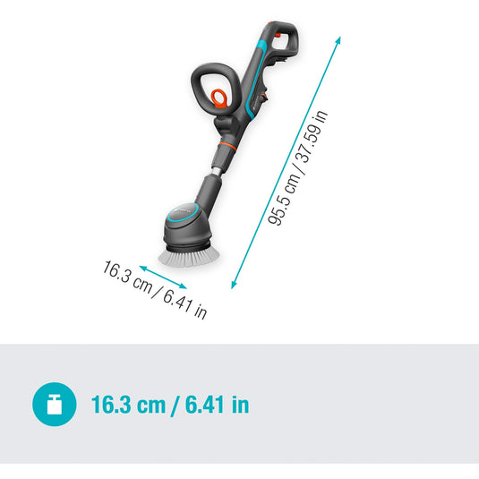 Gardena aquabrush compact accu-multireiniger 02 18v p4a solo vloerreiniger (grijs turquoise, 14840-55, power for all alliance, accu en lader niet inbegrepen)