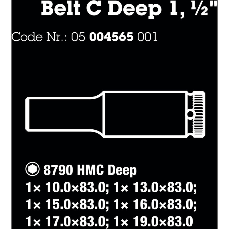 Load image into Gallery viewer, Wera belt c deep 1 doppenset, 1 2 dopsleutel (zwart, 6-delig)
