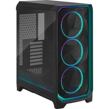Fractal design meshify 3 ambience pro rgb midi tower behuizing (zwart | 2x usb-a | 1x usb-c | rgb | tempered glass)