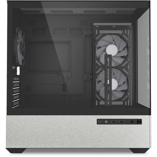 Sharkoon mk7 argb mini tower behuizing (zwart | 2x usb-a | 1x usb-c | rgb | tempered glass)