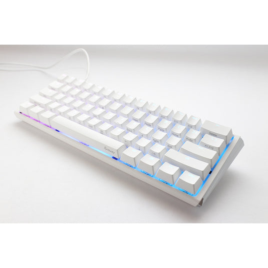 Ducky one 3 classic pure white mini rgb mechanisch toetsenbord (wit, us lay-out (qwerty), cherry mx red, 60%, rgb led, double-shot pbt, hot-swappable, quack mechanics)