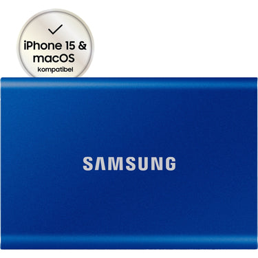 Samsung portable t7, 2 tb externe ssd (blauw, mu-pc2t0h ww, usb-a 3.2 (10 gbit s))