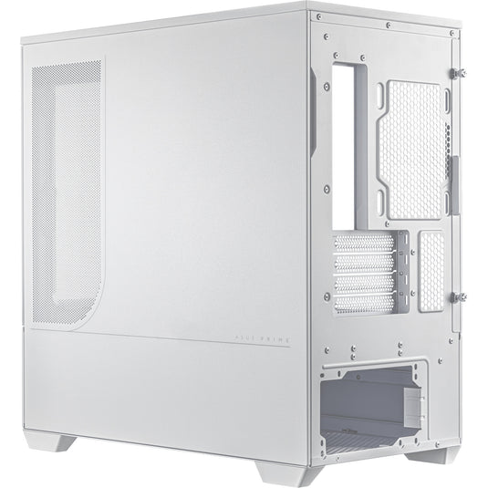 Asus prime ap202 midi tower behuizing (wit | 2x usb-a | 1x usb-c | rgb | tempered glass)