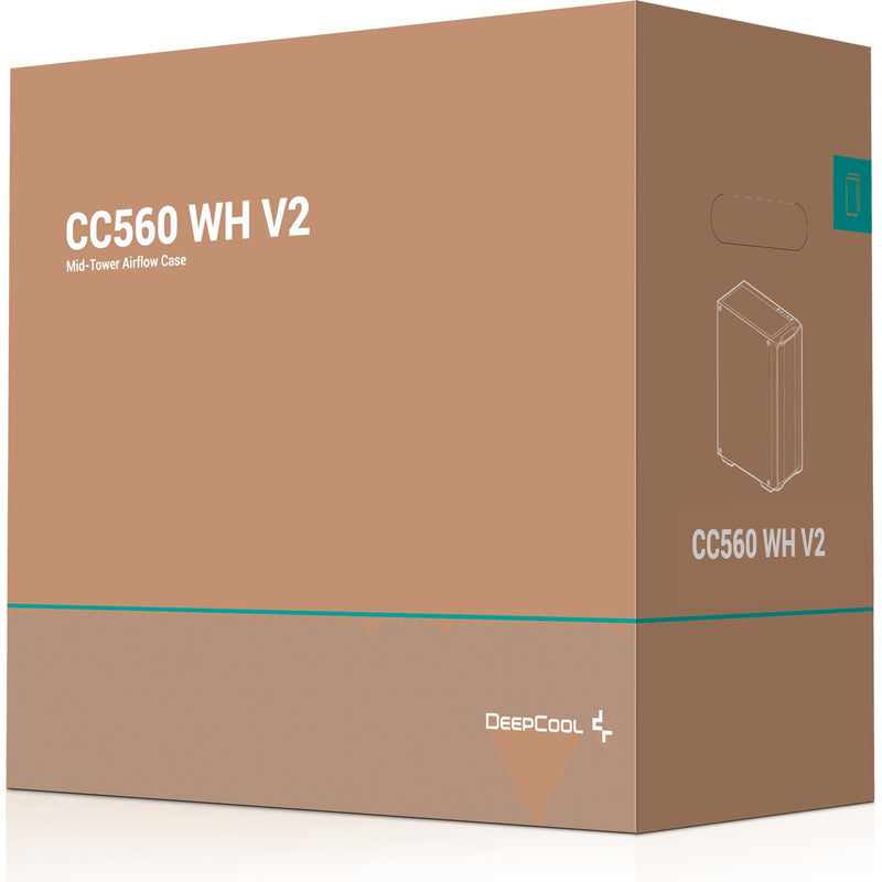 Load image into Gallery viewer, Deepcool cc560 v2 midi tower behuizing (wit | 2x usb-a | tempered glass)
