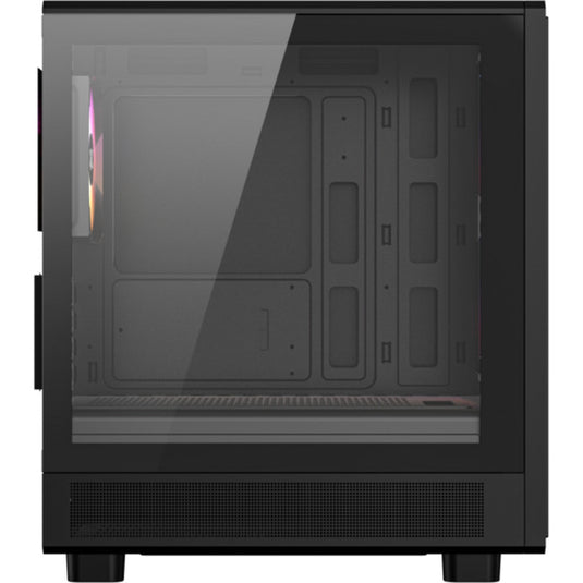 Xyz pc gear atom midi tower behuizing (zwart | 2x usb-a | 1x usb-c | tempered glass)
