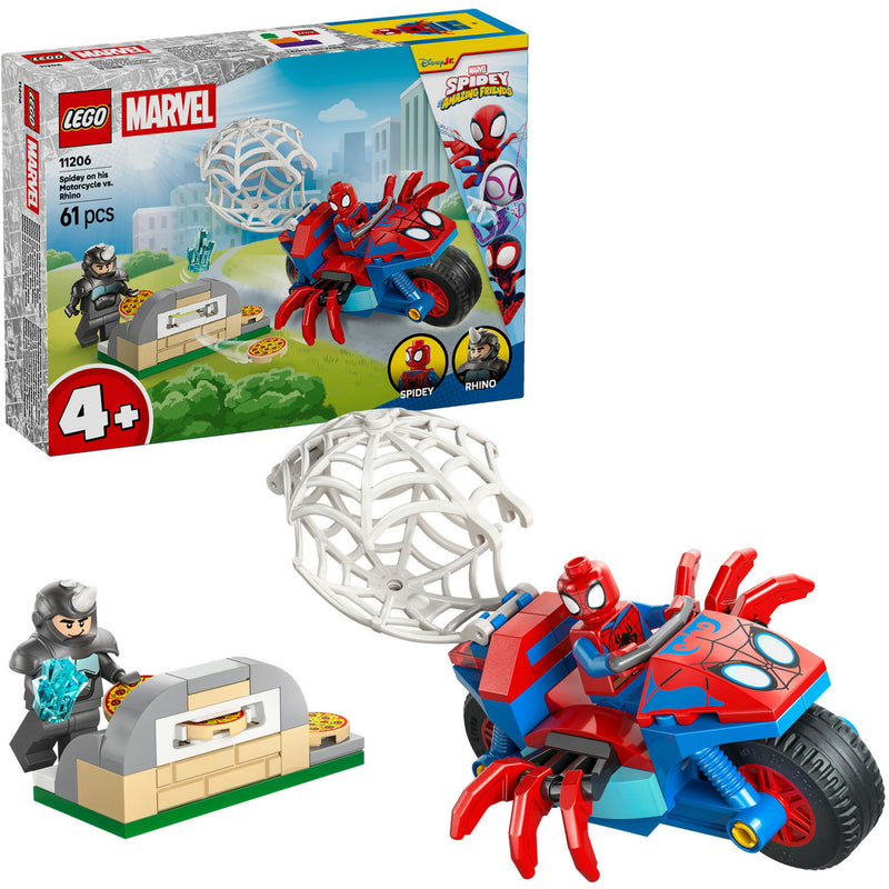 Afbeelding laden in galerijviewer, Lego marvel - spidey op zijn motor vs. rhino constructiespeelgoed (11206)
