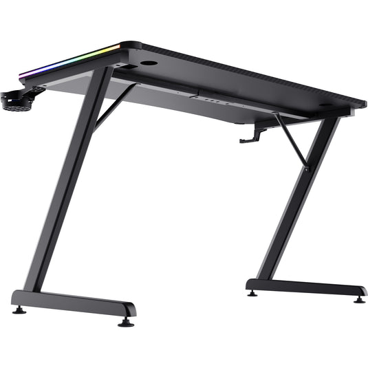 Trust gxt 709 luminus rgb-gamingbureau gaming desk (zwart)