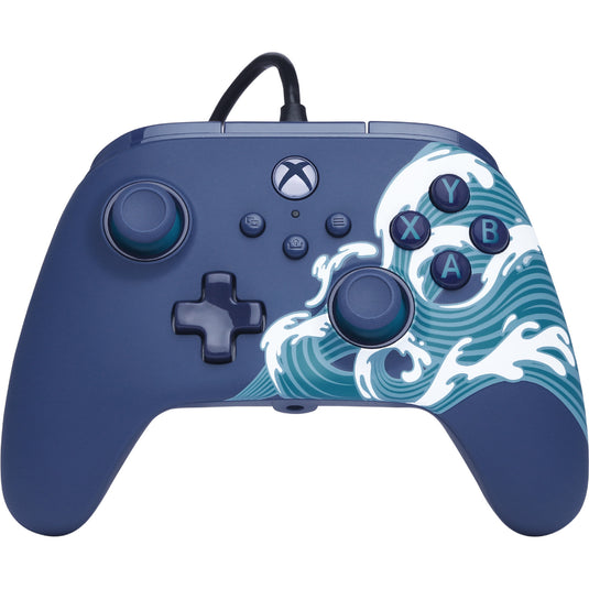 Powera advantage controller met kabel voor de xbox series x|s - watergolf (azuurblauw, xbox series x|s, xbox one, pc)