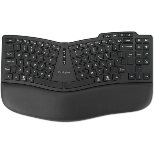 Kensington pro fit ergo kb675 eq tkl rechargeable keyboard (zwart, eu lay-out (qwerty), membraan, 80% (tkl), bluetooth, 2.4 ghz)