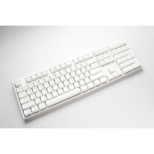 Ducky one 3 classic pure white, toetsenbord (wit, us lay-out, cherry mx blue, rgb led, double-shot pbt, hot-swappable, quack mechanics)