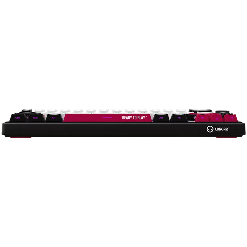 Load image into Gallery viewer, Lorgar kbp70mw rgb mechanisch gaming toetsenbord (zwart, us lay-out (qwerty), logar toxic purple, 65%, rgb, hot-swappable, pbt double-shot, bluetooth | 2.4ghz | usb)
