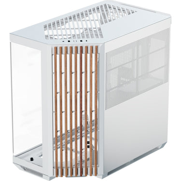 Apnx v1-w-wt-v1 midi tower behuizing (wit houtkleur | 2x usb-a | 1x usb-c | window)