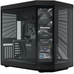 Hyte y70 touch infinite midi tower behuizing (zwart | 2x usb-a | 1x usb-c | tempered glass)