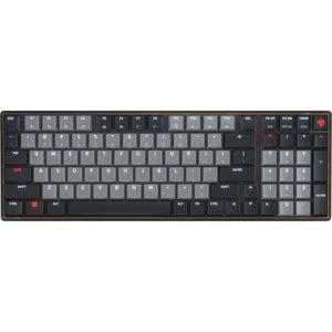 Cherry kw 550 mx lp mechanisch toetsenbord (zwart, us lay-out (qwerty), mx low profile 2.0 ivory, 96%, white leds, pbt keycaps)