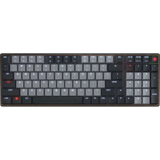 Cherry kw 550 mx lp, toetsenbord (zwart, us lay-out, mx low profile 2.0 ivory, 96%, white led, pbt keycaps)