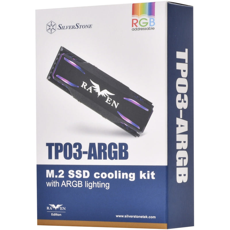 Load image into Gallery viewer, Silverstone tp03-argb heatsink (zwart, geschikt voor m.2 2280 ssd)
