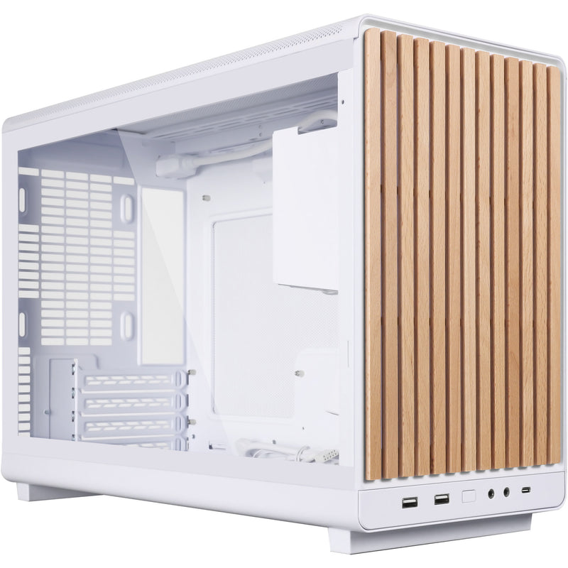 Load image into Gallery viewer, Lian li a3-matx white (wood edition) midi tower behuizing (wit houtkleur | 2x usb-a | 1x usb-c | tempered glass)
