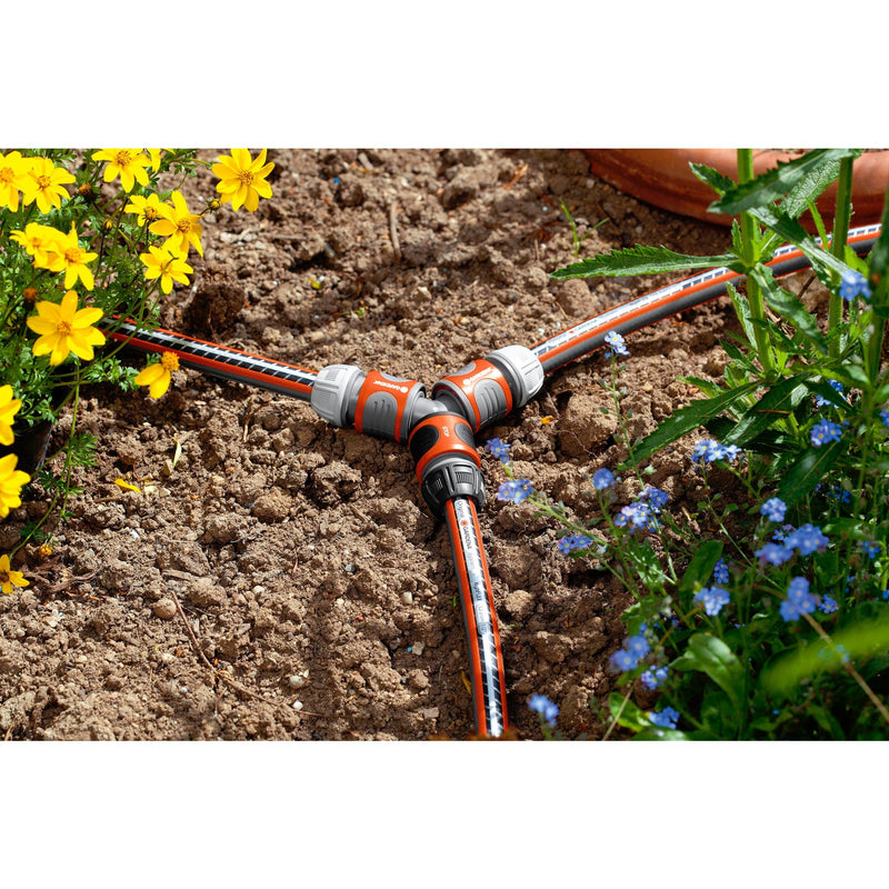 Load image into Gallery viewer, Gardena 3-wegset 13 mm 1 2 (1 2 ) slangstuk (grijs oranje, 18287-20)
