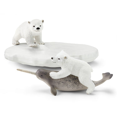 Schleich wild life - ijsberen glijfeestje speelfiguur