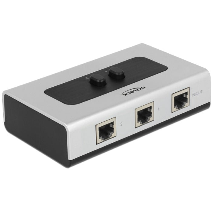 Load image into Gallery viewer, Delock switch rj45 10 100 1000 mbps 2 port (grijs zwart)
