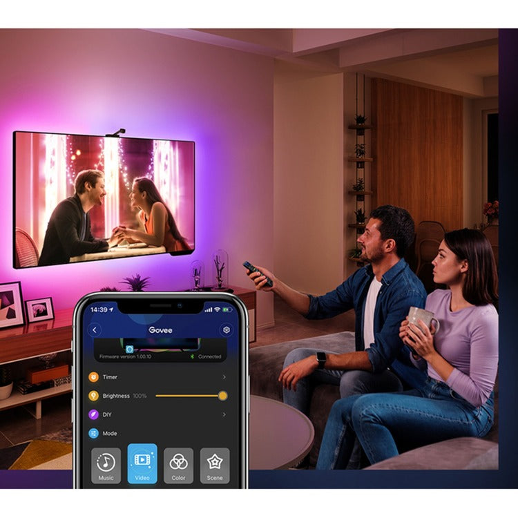 Laden Sie das Bild in Galerie -Viewer, Govee h6199 dreamview t1 tv achtergrondverlichting sfeerverlichting (5 meter, rgbic, wifi, bluetooth, voor 75 - 85 inch tv's)
