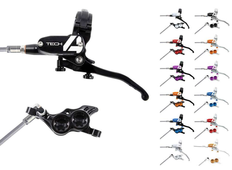 Load image into Gallery viewer, Hope tech 4 v4 steel braided disc brake - lever left
