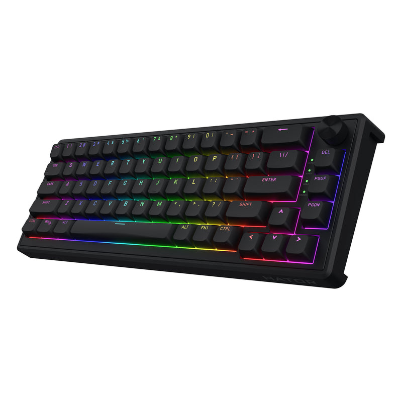 ギャラリービューアに画像をロードする, Hator skyfall wired rgb mechanisch gaming toetsenbord (zwart, us lay-out (qwerty), hator aurum sterling, 65%, rgb, double shot abs, hot-swap)
