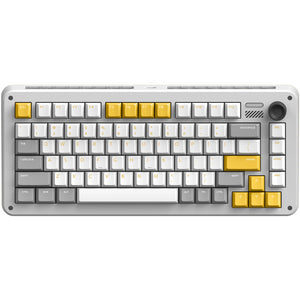 Ty iqunix zx75 gravi wave wireless mechanical keyboard (grijs, us lay-out (qwer), gateron red, 75%, rgb leds, hot-swappable, double-shot pbt, 2.4ghz | bluetooth 5.1 | usb-c)