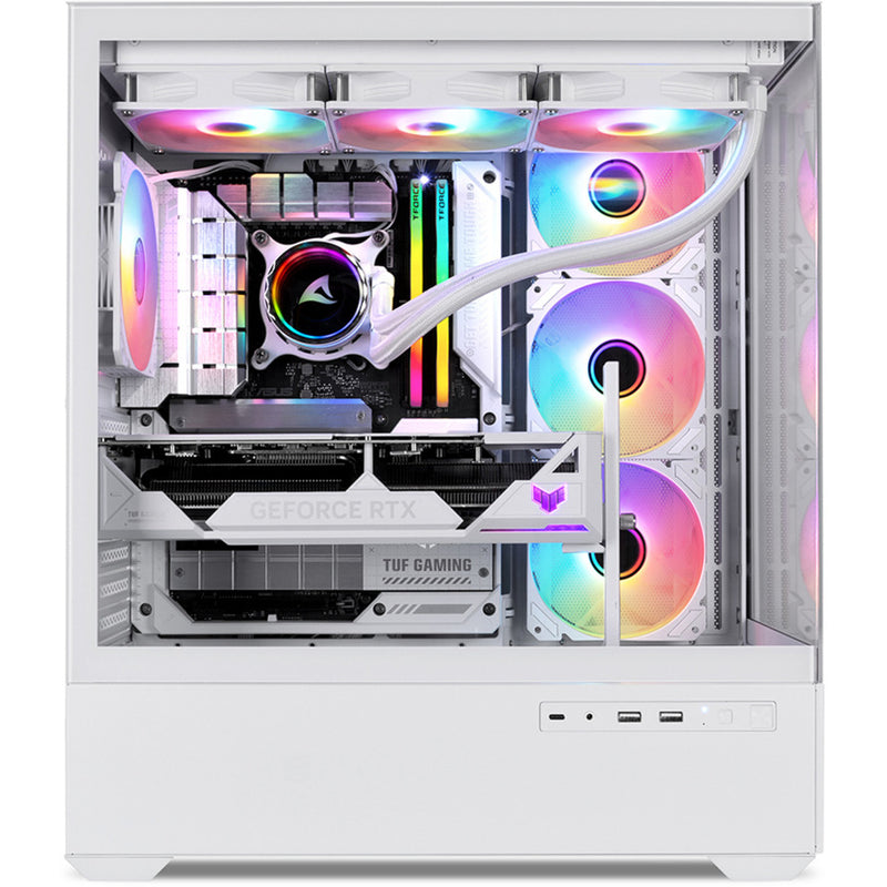 Load image into Gallery viewer, Sharkoon ak6 rgb midi tower behuizing (wit | 2x usb-a | 1x usb-c | rgb | tempered glass)
