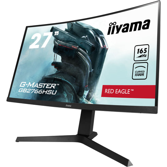 Iiyama g-master red eagle gb2766hsu-b1 27 curved gaming monitor (zwart, 2x hdmi, displayport, 2x usb-a, usb-b, 165 hz)