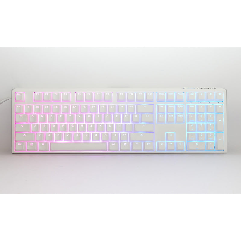 Load image into Gallery viewer, Ducky one 3 classic pure white rgb mechanisch toetsenbord (wit, us lay-out (qwerty), cherry mx blue, 100%, rgb led, double-shot pbt, hot-swappable, quack mechanics)

