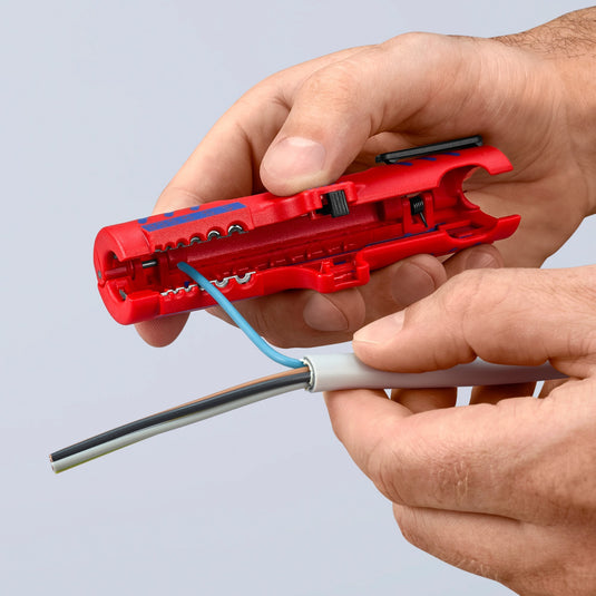 Knipex universele kabelstripper 1685125sb kabelstrip- ontmantelingsgereedschap (rood blauw)