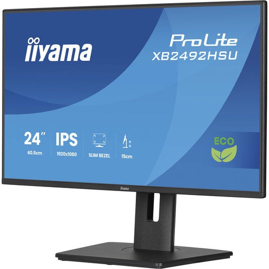 Iiyama prolite xb2492hsu-b1 24 monitor (zwart (mat), hdmi, displayport, 2x usb-a, usb-b, 120 hz)