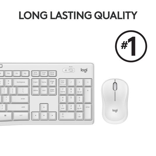 Logitech mk295 silent wireless keyboard and mouse combo, desktopset (grijs, us-international)