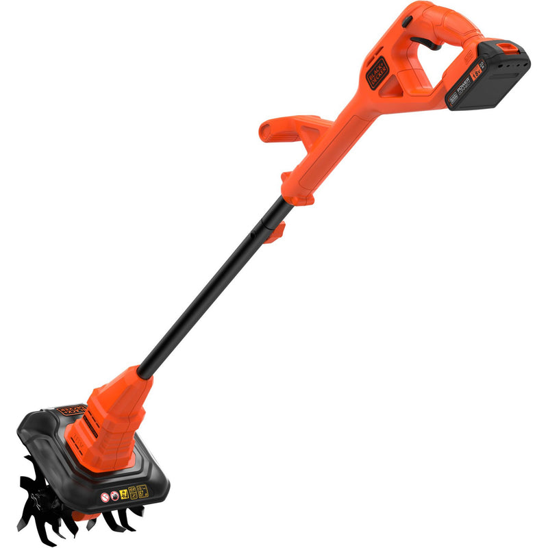 Load image into Gallery viewer, Black+decker betl1820l-qw 18v 2.0ah grondfrees (oranje zwart, 18v 2.0ah accu en 400ma lader inbegrepen)
